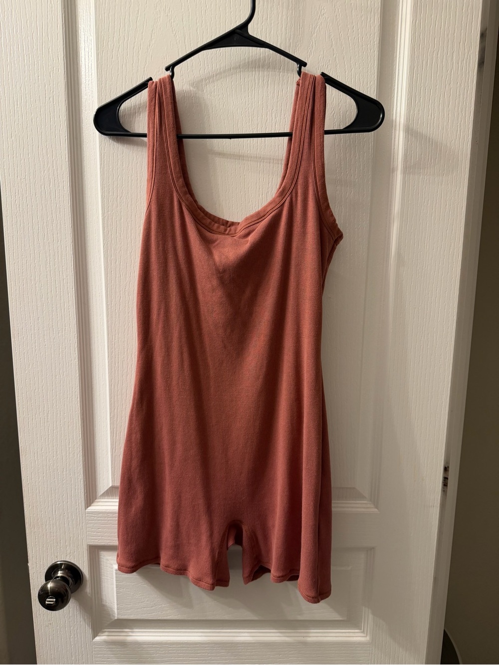 SKIMS Ribbed Tank Chemise in Dusty Rose